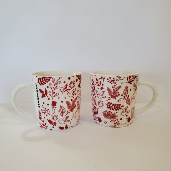 Starbucks Holiday Christmas Red Mugs Set of 2, 14 OZ.‎ NWOT - Picture 1 of 3